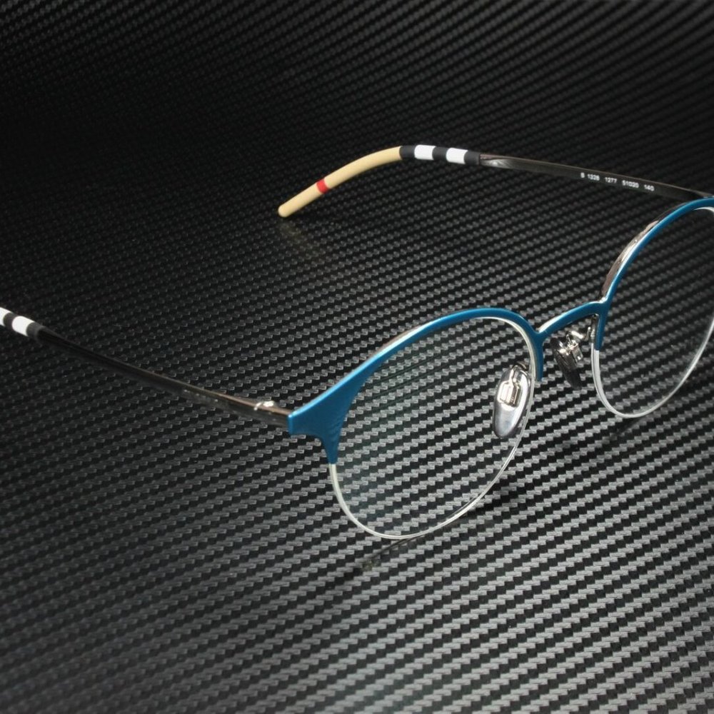 Burberry Silver and Sky Blue 51mm Eyeglasses - Picture 3 of 5